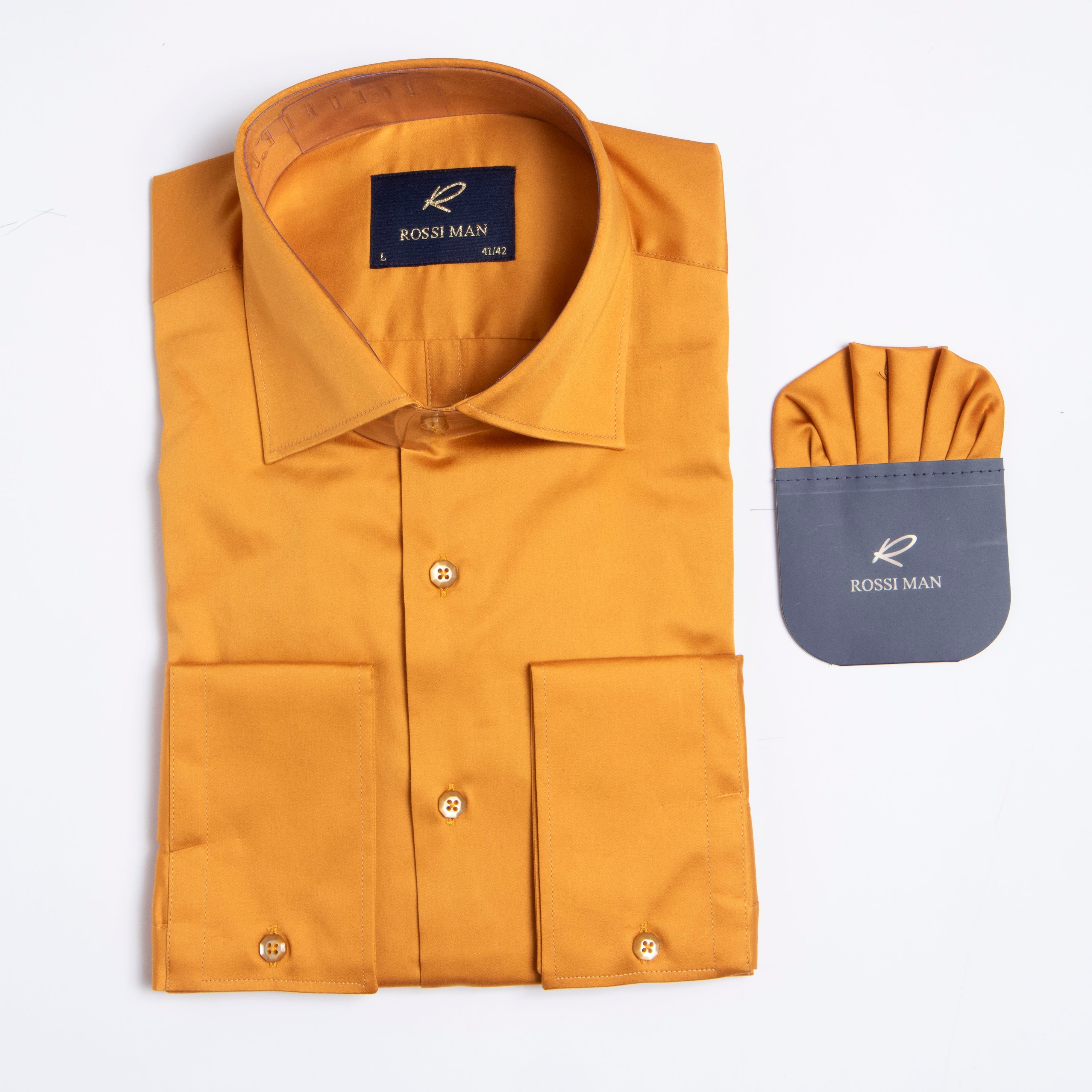 Rossi Man RS1 Gold Dress Shirt for Men - S (14/14.5)
