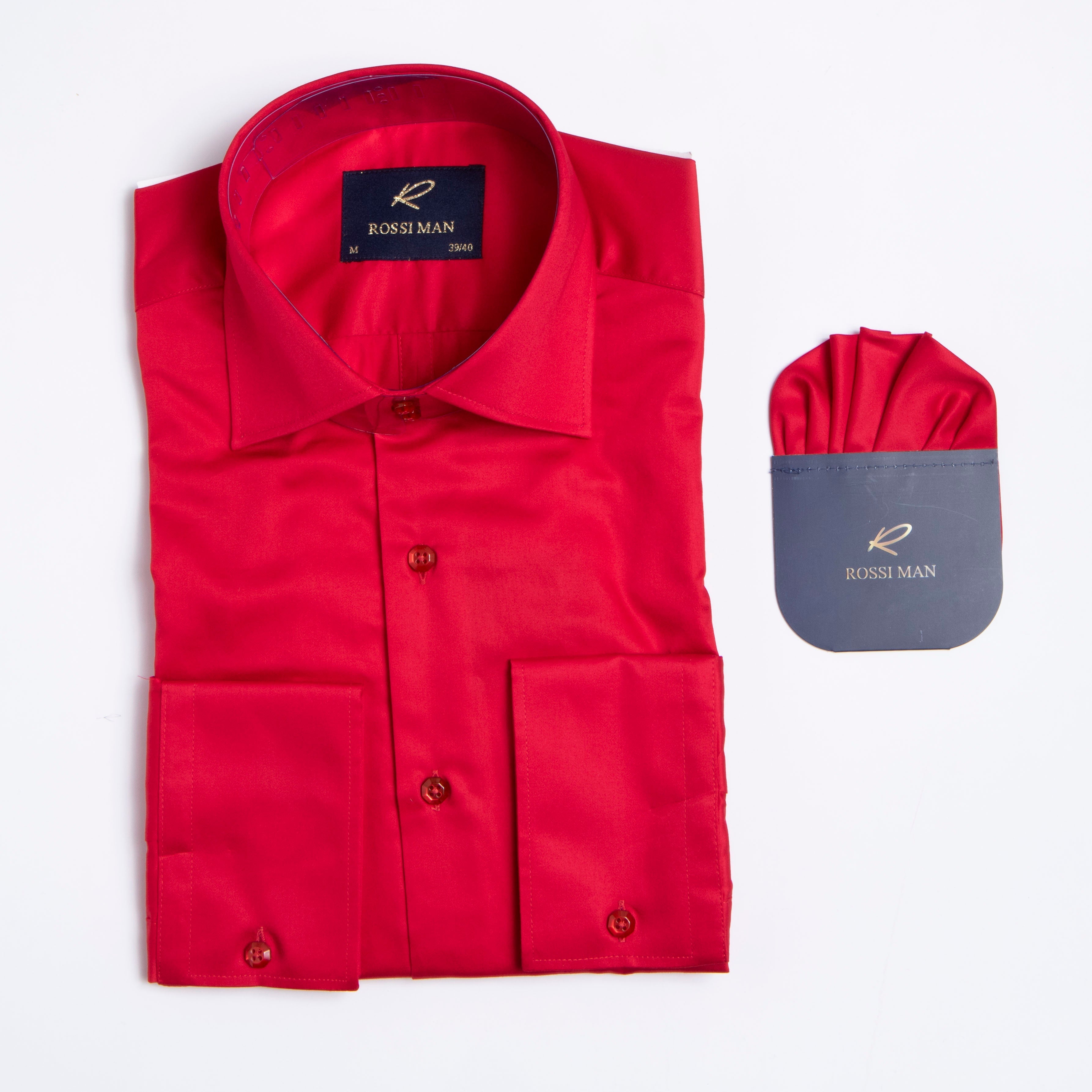Rossi Man RS1 Red Dress Shirt for Men - S (14/14.5)