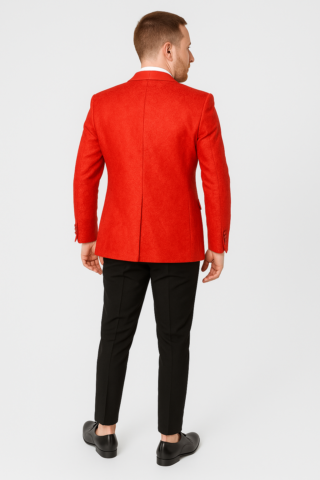 Red Paisley Tuxedo Jacket Slim Fit - Wedding - Prom 2025 - Coat Size 38