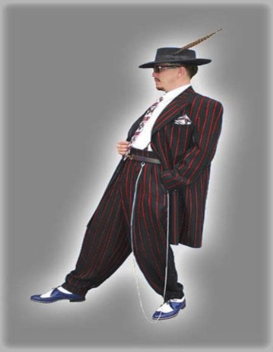 Mens High Fashion Vested Black and Red Pinstripe Zoot Suit For Sale ~ Pachuco Mens Suit Perfect for Wedding - 42 Regular Jacket+36 Waist Pants Adjust 32to38)(Height: 5'7"-6')(Neck 16-17.5:L-XL)