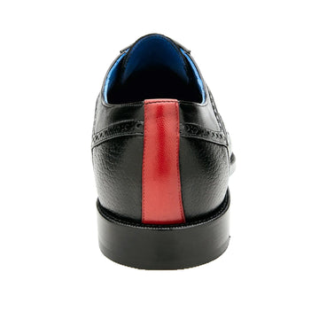 Men's Belvedere Roberto Calf & Alligator Wingtip Dress Shoe in Black - 9-M