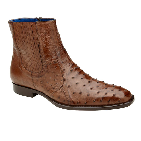 Men's Belvedere Roger Ostrich Quill Dress Boot in Brown - 10-M
