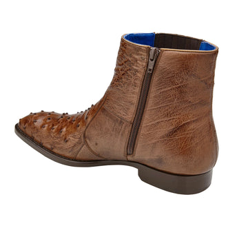 Men's Belvedere Roger Ostrich Quill Dress Boot in Brown - 10-M
