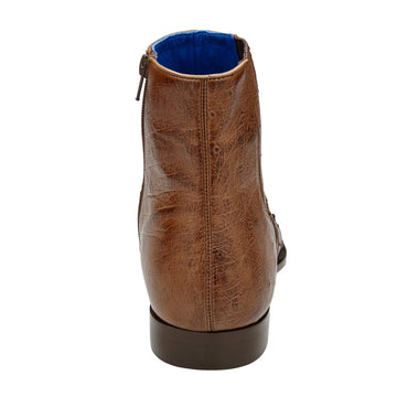 Men's Belvedere Roger Ostrich Quill Dress Boot in Brown - 10-M