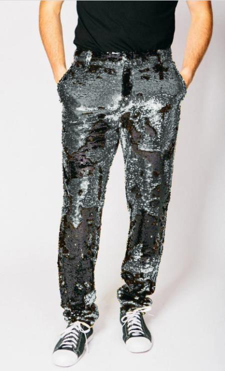 Dress Mens Sequin Pants - Sliver Dress Party Pants Dress Mens Sequin Pants - Sliver Dress Party Pants