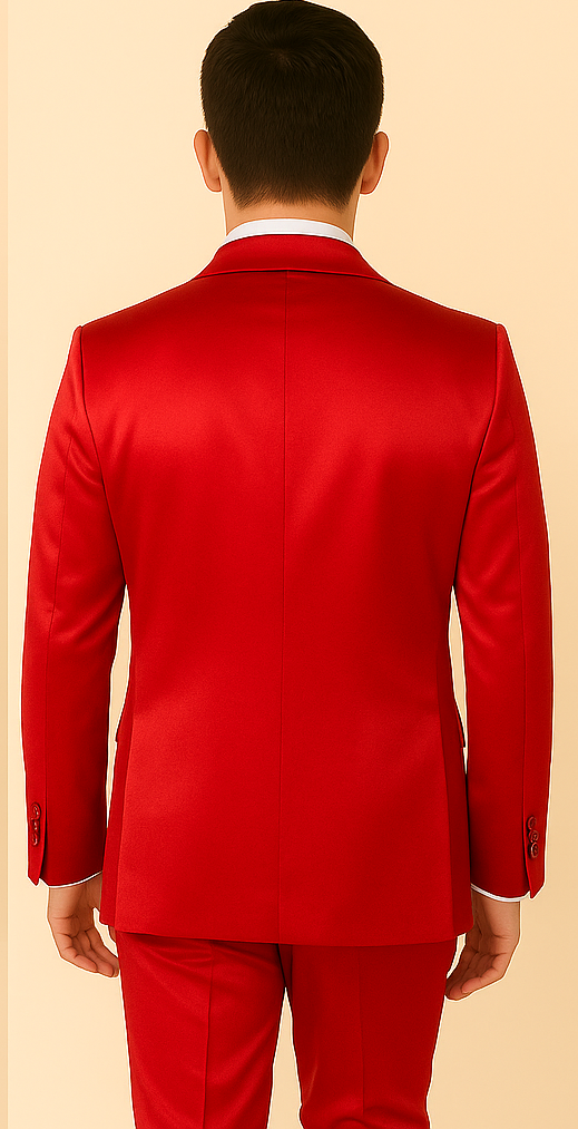 Rossi Man LEO RM1621 – Red Slim Fit 3-Piece Designer Suit for Men - XS