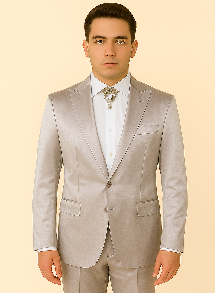 Rossi Man LEO RM1622 – Off-White Slim Fit 3-Piece Designer Suit for Men - XS