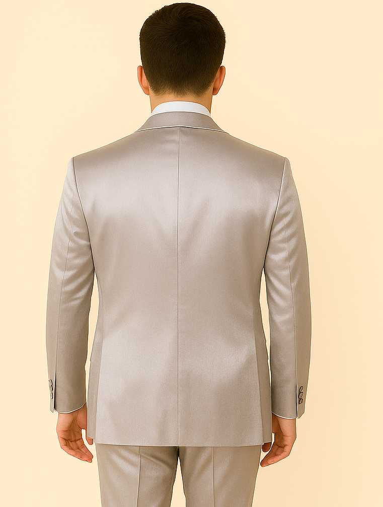 Rossi Man LEO RM1622 – Off-White Slim Fit 3-Piece Designer Suit for Men - XS