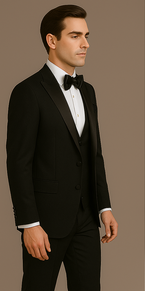 Rossi Man Leo Tuxedo RM1101 – Classic Black Formal Suit for Men | Timeless Tuxedo Style - XS