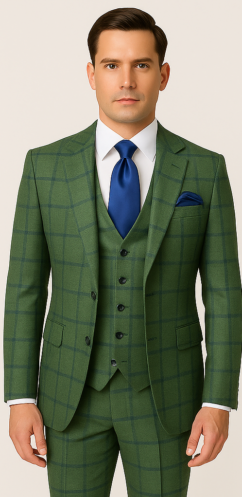 Rossi Man Max RM1841 – Men's Slim Fit 3-Piece Suit for Men - 34R