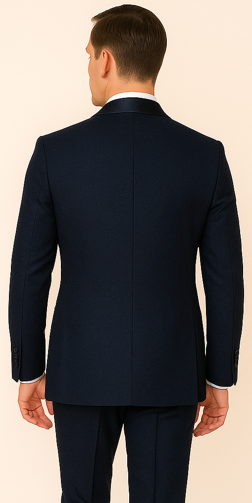 Rossi Man RM1252 – Men's 3-Piece Smoking Style Tuxedo for Elegant Evenings - XS