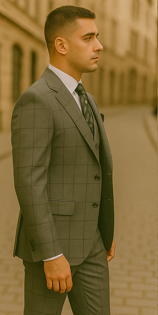 Rossi Man Men's Dress Suit – Classic Rossiman Formalwear for Timeless Style - 38 Short Jacket+32 Waist Adjustable 28to34)(Height: 5’4”to5’7”)(Neck 15-16.5)S-M)