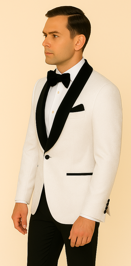 Rossi Man RM1449 – Formal 3-Piece Smoking Style Tuxedo for Men - XS