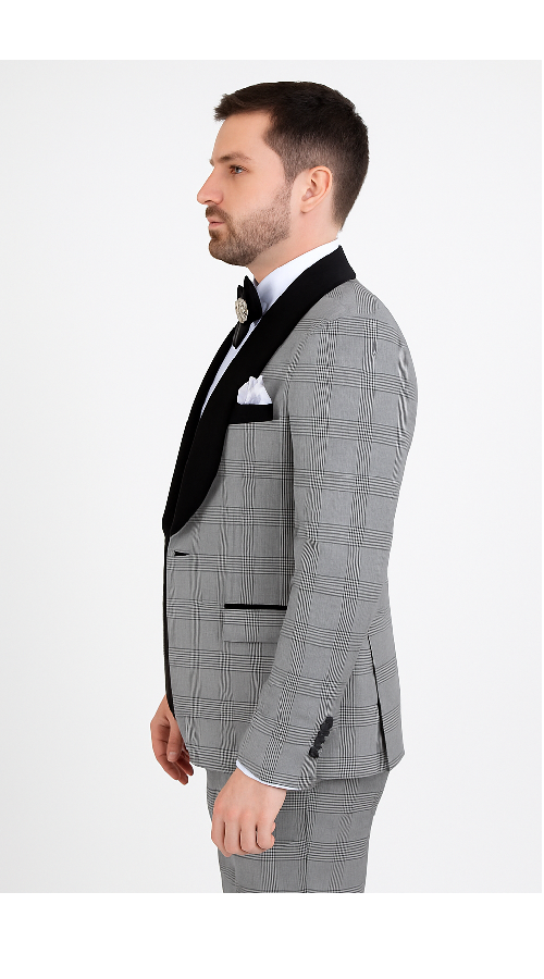 Rossi Man RM1295 – Classic 3-Piece Smoking Tuxedo for Men - XS