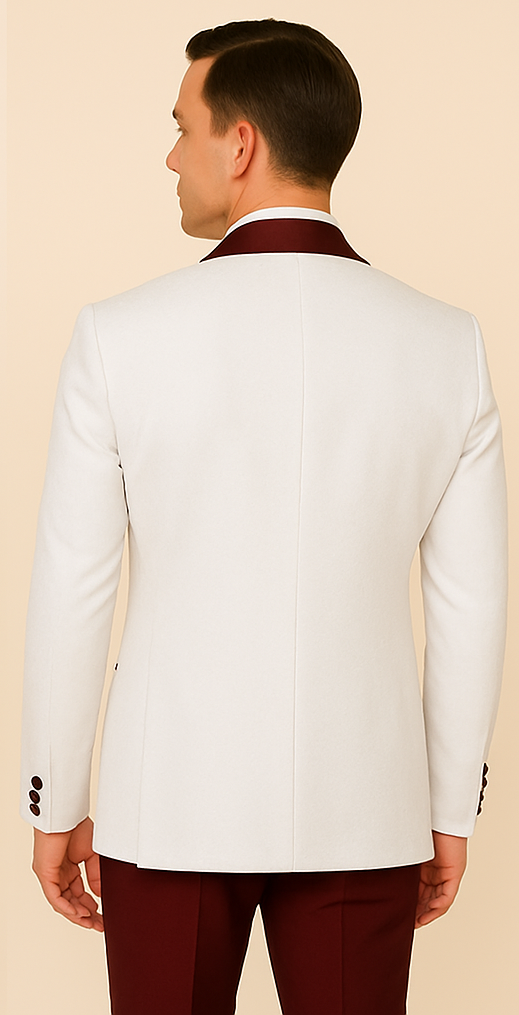 Rossi Man RM1480 – Men's 3-Piece Smoking Style Tuxedo Suit for Formal - XS