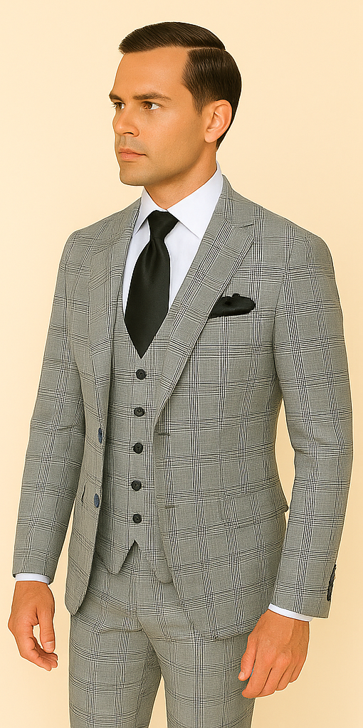 Rossi Man Tom RM1855 – Elegant Men's Tailored Suit for Formal Occasions - 34R