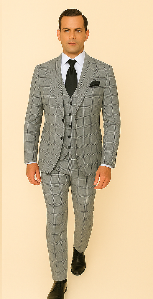 Rossi Man Tom RM1855 – Elegant Men's Tailored Suit for Formal Occasions - 34R
