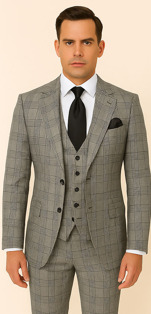 Rossi Man Tom RM1855 – Elegant Men's Tailored Suit for Formal Occasions - 34R
