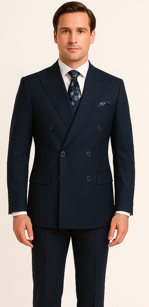 Rossiman Men’s Slim Fit Pink Suit - Elegant Double-Breasted Vest & Tailored Flat Front Pants - Italian 3-Piece Luxury Suit USA Men's Outlet main image 0