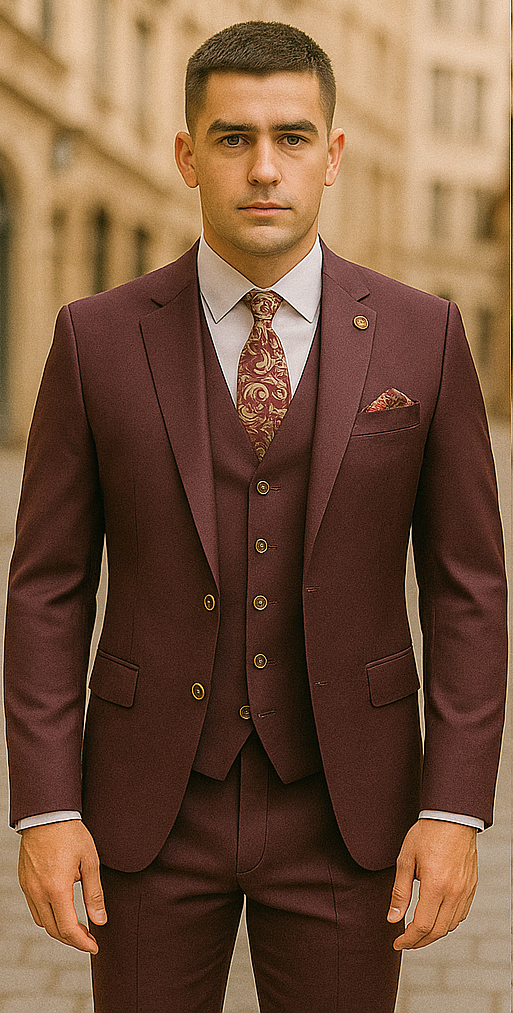 Rossiman Suits Brand - Plaid Textured Double breasted Style - Windowpane Pattern in Color Sharkskin Gray