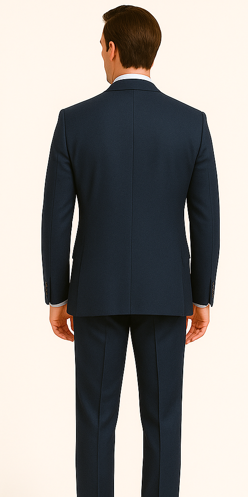 Rossiman Men’s Formal Blue Suit – Slim Fit Design with Vest and Trousers - 38 Short Jacket+32 Waist Adjustable 28to34)(Height: 5’4”to5’7”)(Neck 15-16.5)S-M)