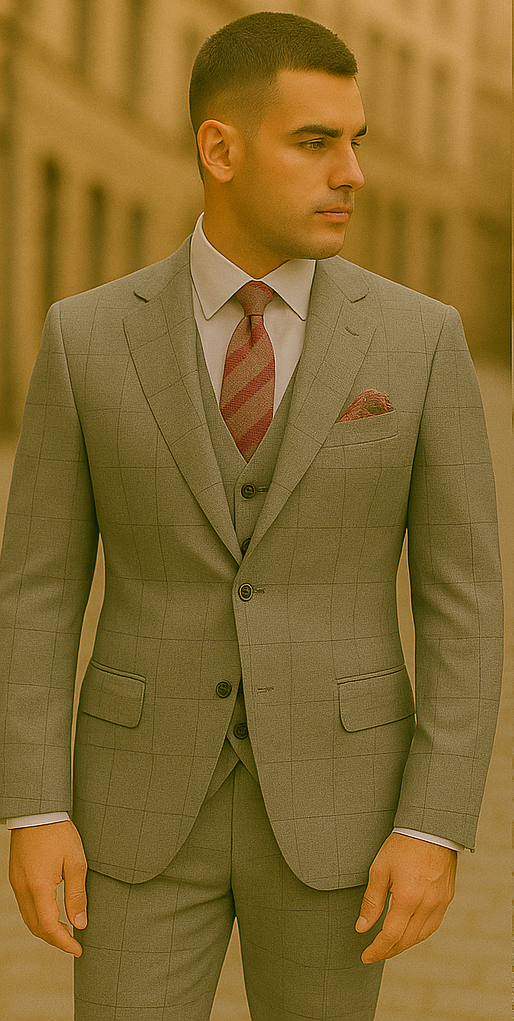 Rossiman Men's Dress Suit – Timeless Classic Formal Suit for Men - 38 Short Jacket+32 Waist Adjustable 28to34)(Height: 5’4”to5’7”)(Neck 15-16.5)S-M)