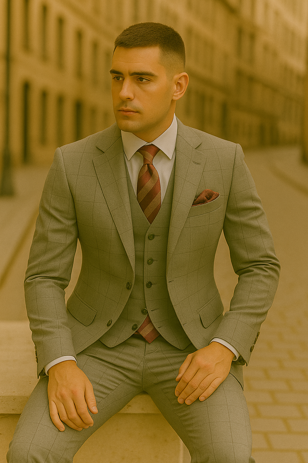 Rossiman Men's Dress Suit – Timeless Classic Formal Suit for Men - 38 Short Jacket+32 Waist Adjustable 28to34)(Height: 5’4”to5’7”)(Neck 15-16.5)S-M)