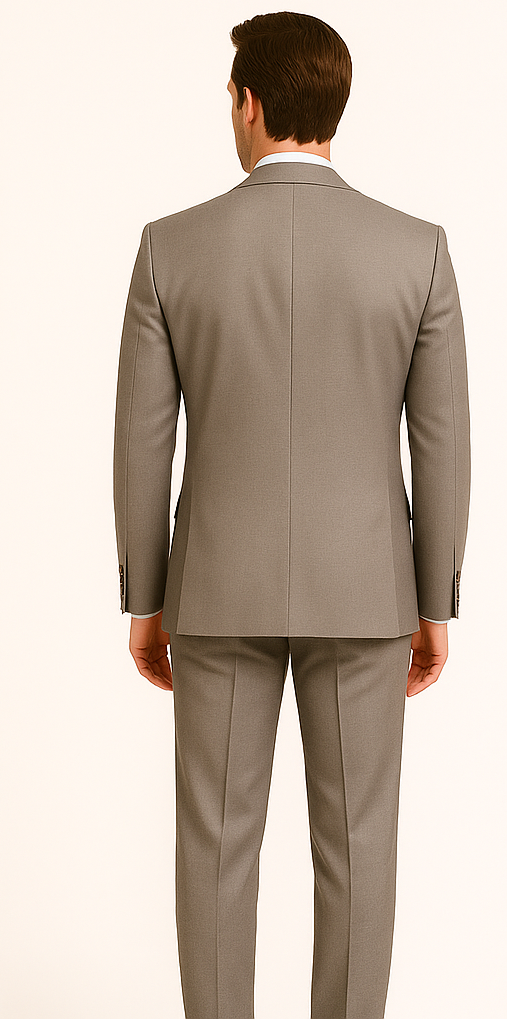 Men's Gray Slim Fit 3-Piece Suit by Rossiman – With Vest & Tailored Trousers - 38 Short Jacket+32 Waist Adjustable 28to34)(Height: 5’4”to5’7”)(Neck 15-16.5)S-M)