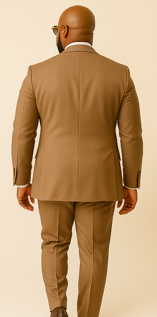 Rossiman Men’s Tan Suit – Gold Buttons & Double-Breasted Vest Elegance - 36 Regular Jacket+30 Waist Adjustable 26to32)Height: 5'7"-6')(Neck: 14.5-16:S)