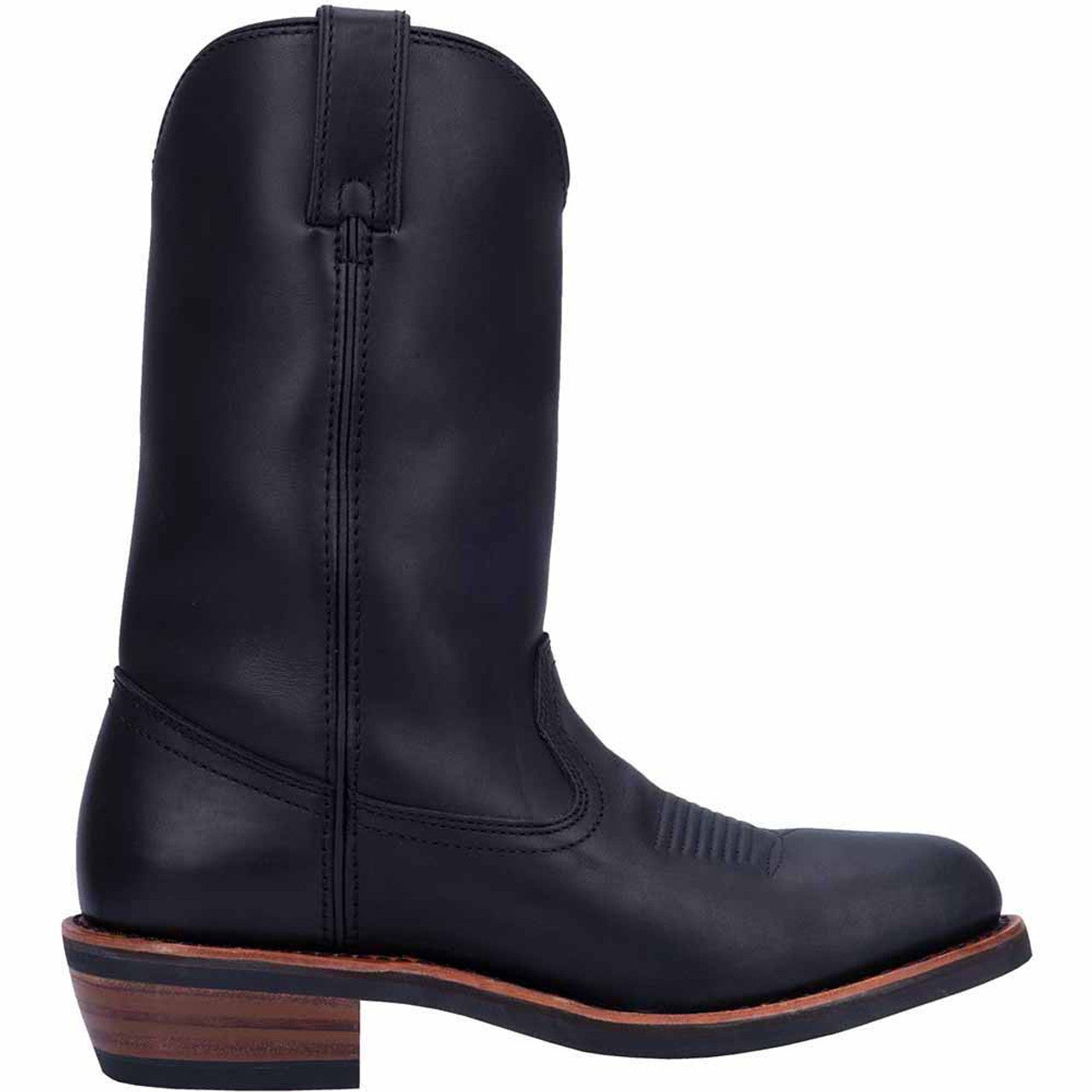 Dan Post Mens Albuquerque 12 Round Toe Black Leather Cowboy Boot - 7D