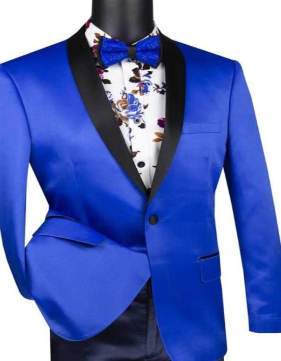 Mens Royal Blue Tuxedo Jacket (Separates) - 38 Short Jacket+32 Waist Adjustable 28to34)(Height: 5 4 to5 7 )(Neck 15-16.5)S-M)