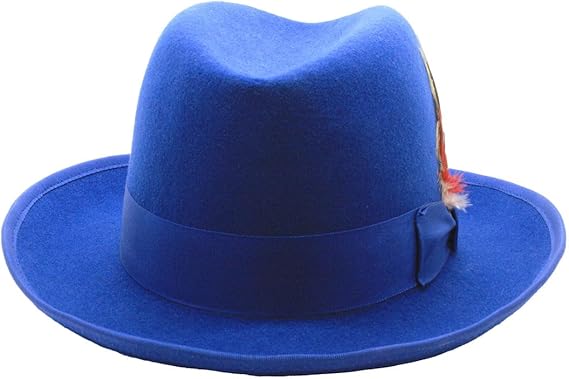 Premium Godfather Hat - Homburg Hat - Men's Homburg Royal Blue - Small