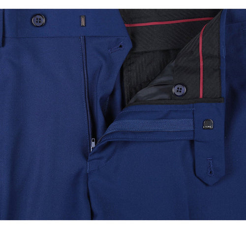 Cheap Priced Suit - Mens Basic Two Button Classic Fit Royal Blue Suit With Optional Vest