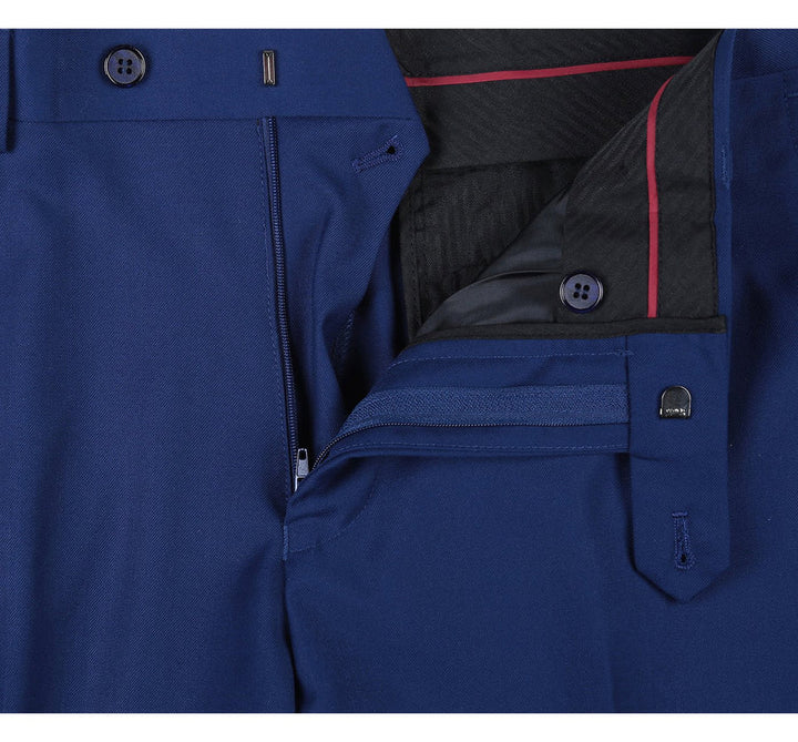 Cheap Priced Suit- Mens Basic Two Button Slim Fit Royal Blue Suit With Optional Vest - 38 Short Jacket+32 Waist Adjustable 28to34)(Height: 5 4 to5 7 )(Neck  15-16.5)S-M)