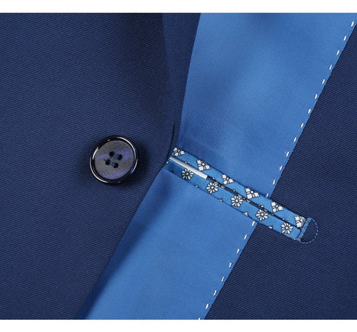 Cheap Priced Suit - Mens Basic Two Button Classic Fit Royal Blue Suit With Optional Vest