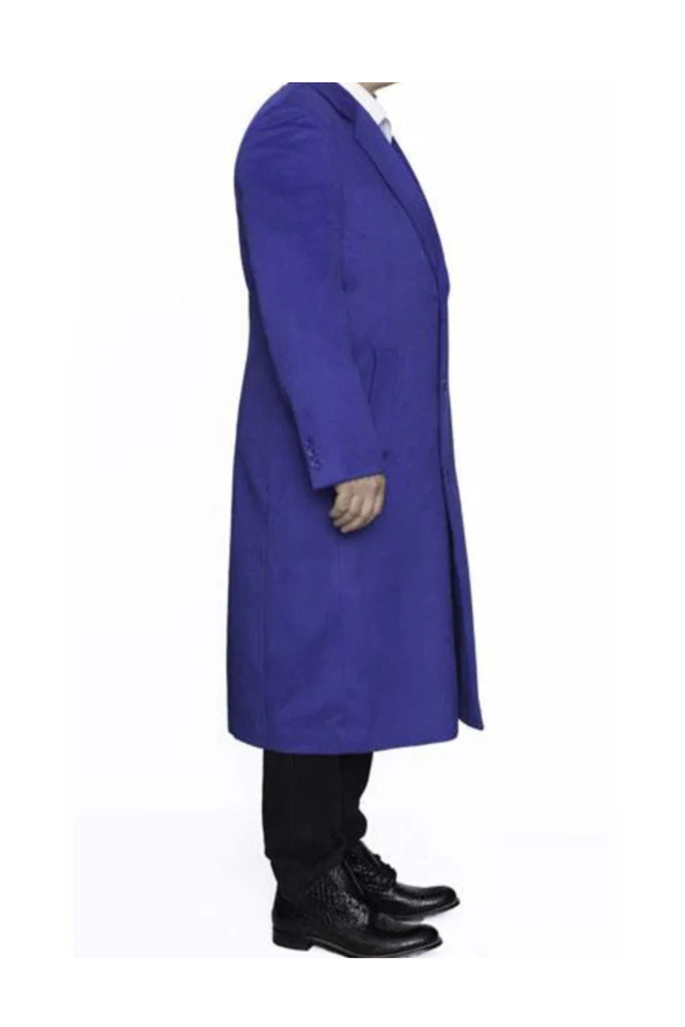 Full Length Royal Blue Wool Dress Ankle length Top Coat/Overcoat - Coat Size 38