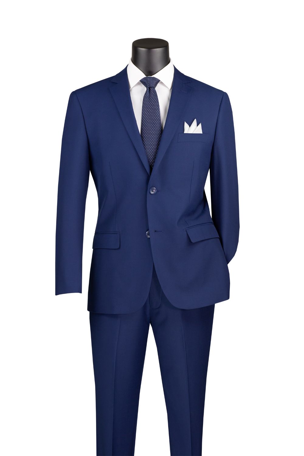 Slim Fit Men's Suit 2 Piece 2 Button in Patriot Blue - Patriot Blue