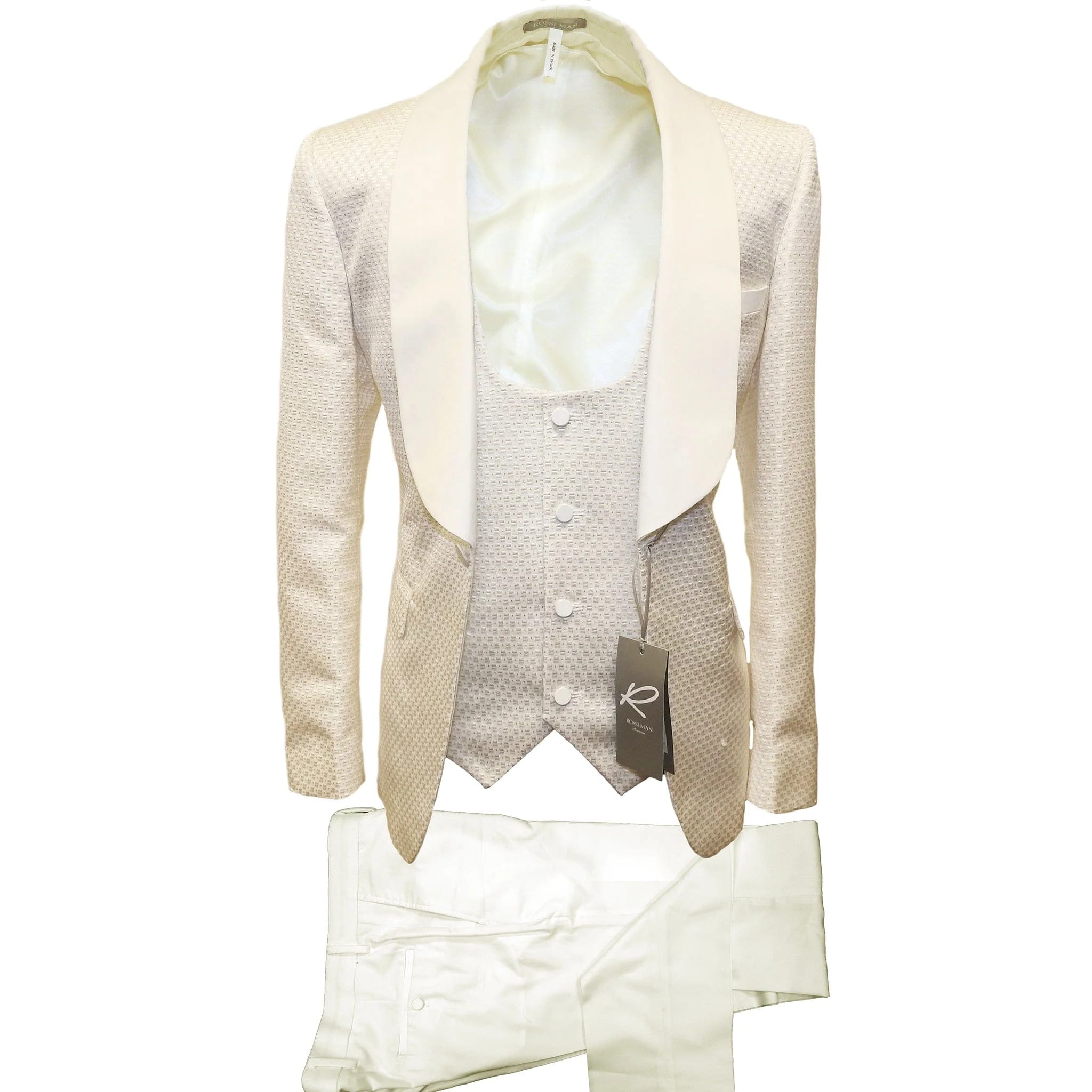 Rossiman Suits For Sale - Mens Designer Suit - Fashion Suits - Fancy Black prom Suits - 38 Short Jacket+32 Waist Adjustable 28to34)(Height: 5 4 to5 7 )(Neck 15-16.5)S-M)
