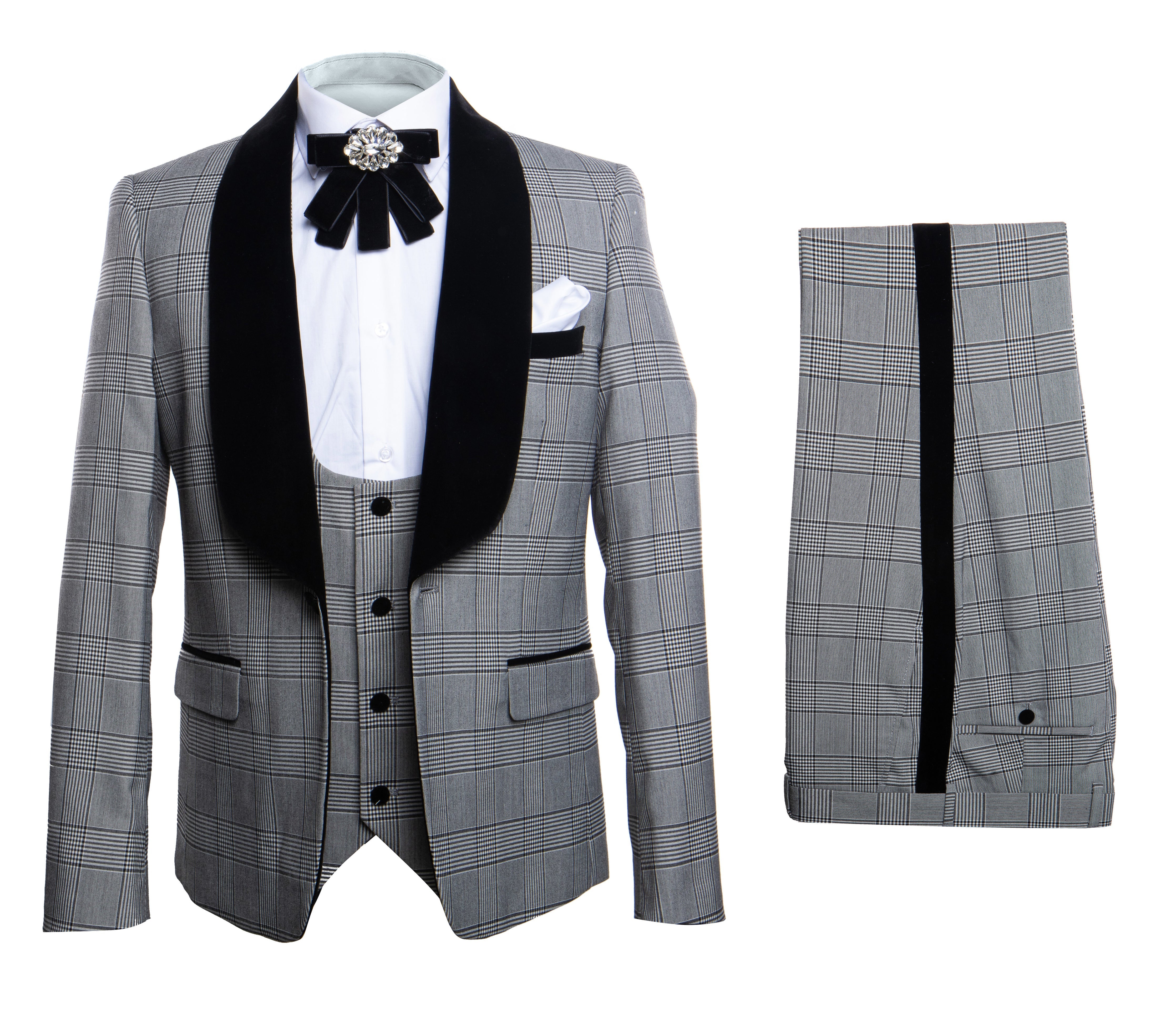 Rossi Man RM1295 – Classic 3-Piece Smoking Tuxedo for Men - XS