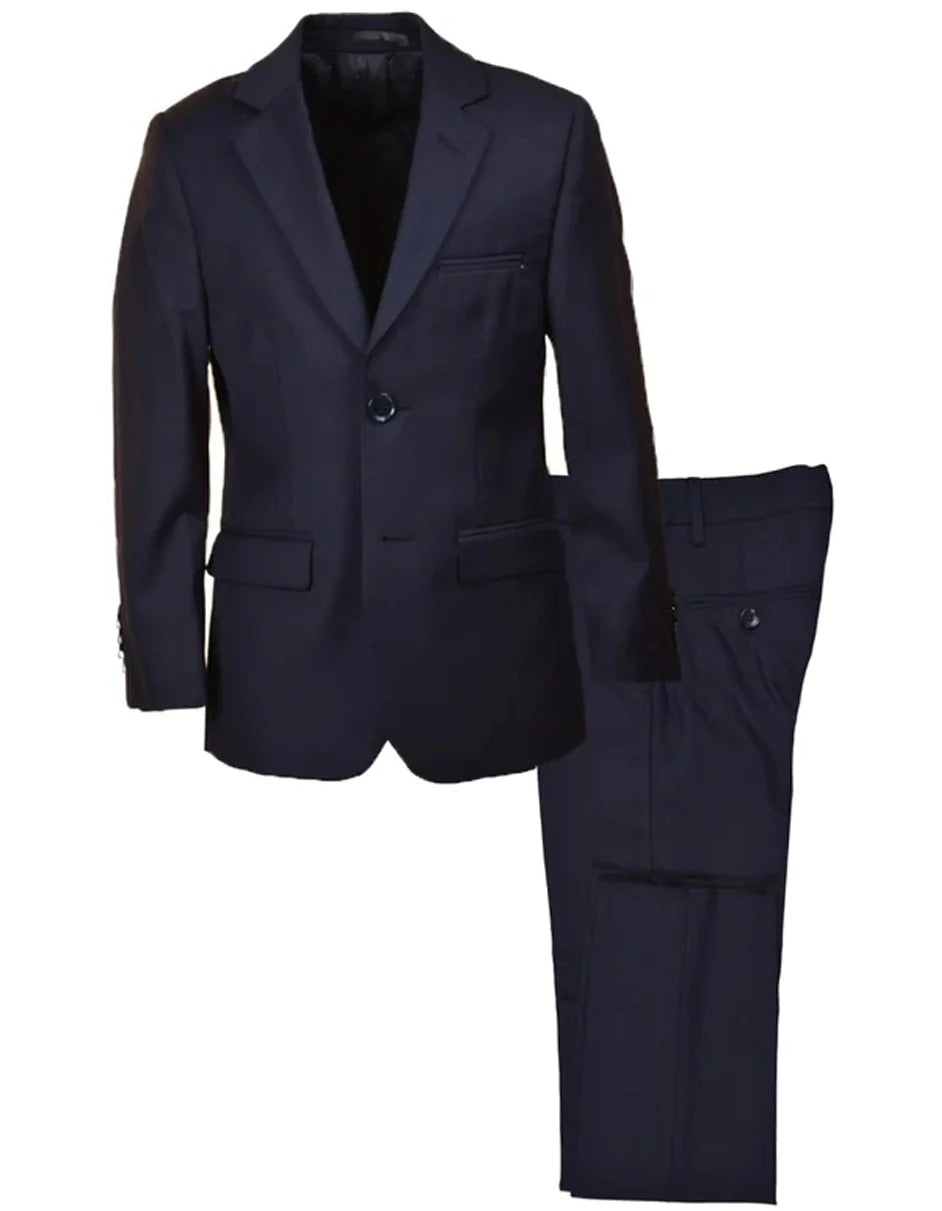 Mens Navy Blue Wedding Tuxedo - Dark Blue Tuxedo Suit" Boys 2 Button Peak Lapel Tuxedo in Navy Blue