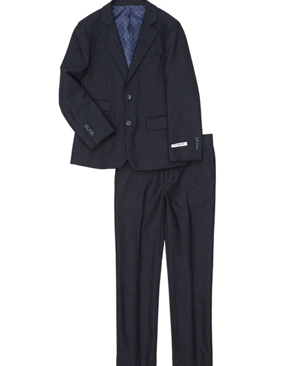 Mens Navy Blue Wedding Tuxedo - Dark Blue Tuxedo Suit" Little Boys and Toddlers Navy Blue Gingham Check Suit