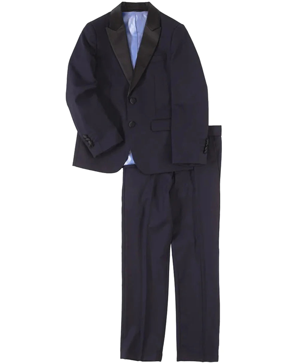 Mens Navy Blue Wedding Tuxedo - Dark Blue Tuxedo Suit" Boys 2 Button Peak Lapel Tuxedo in Navy Blue