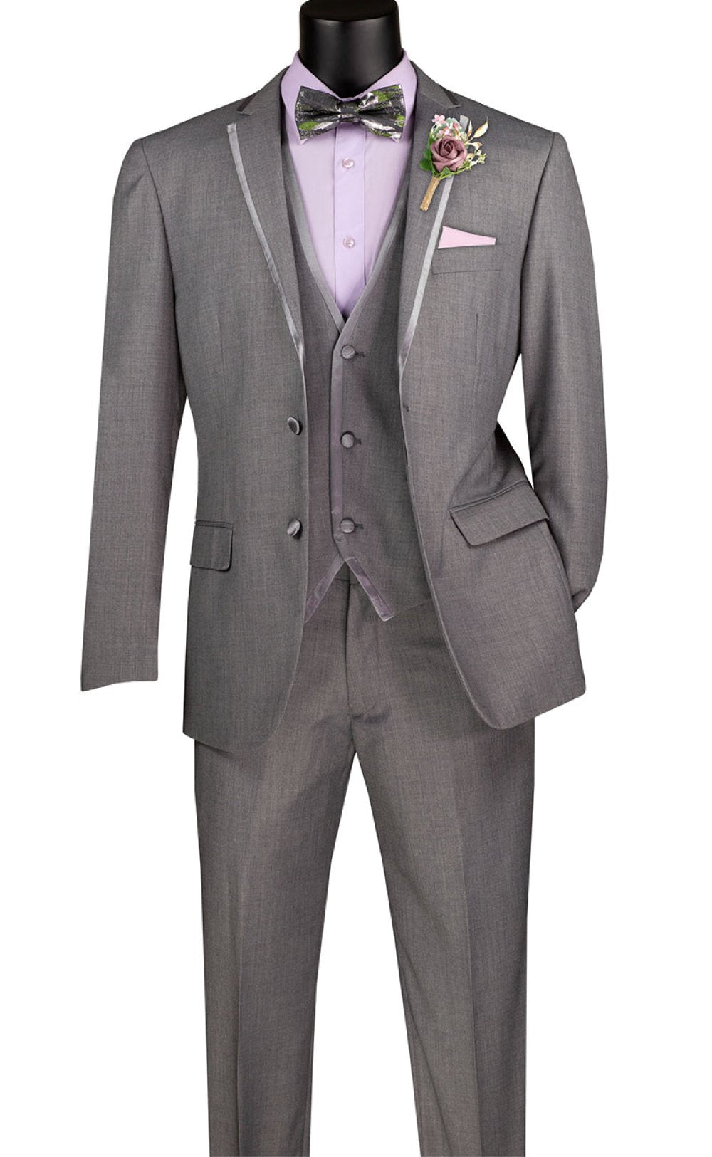 Leonardo Collection - Slim Fit Tuxedo 2 Buttons 3 Piece Suit Blue by Vinci main image 1