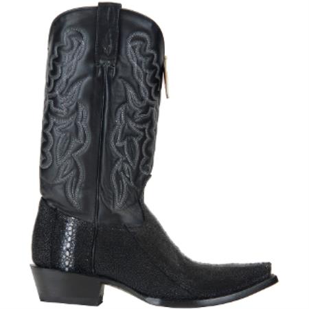 Men's Black 13 Embroidered Leather Shaft Handcrafted Dress Cowboy Boot Cheap Priced For Sale Online - 6EE