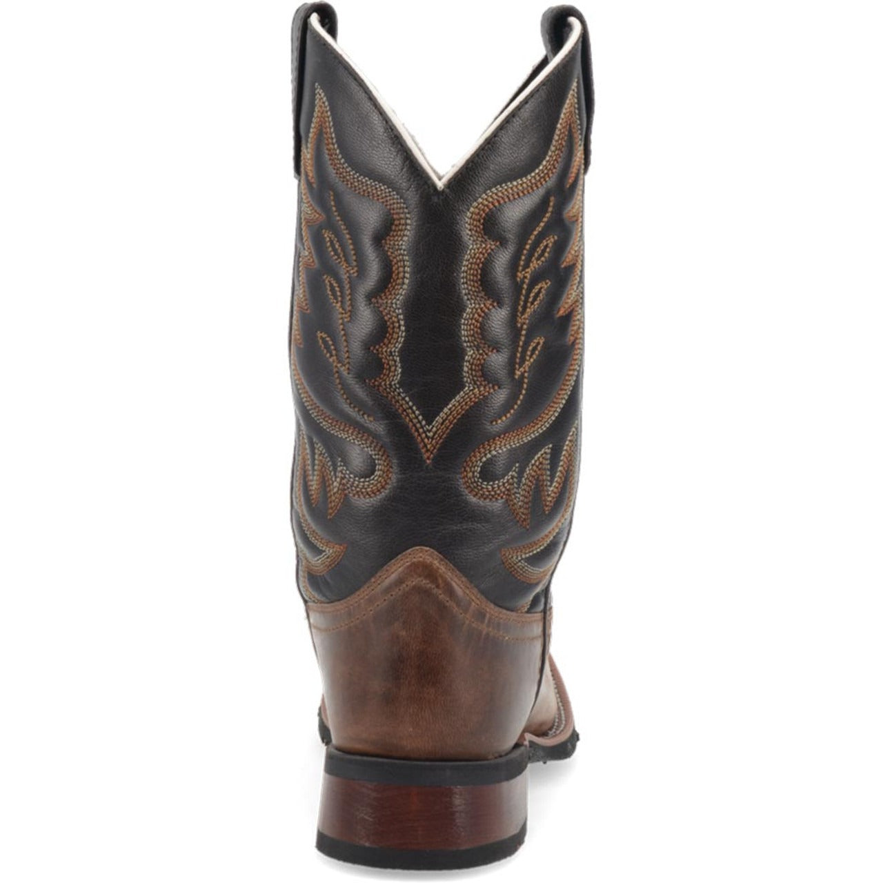 Laredo Montana Sand and Brown Leather Broad Square Toe Boots for Men - 8D