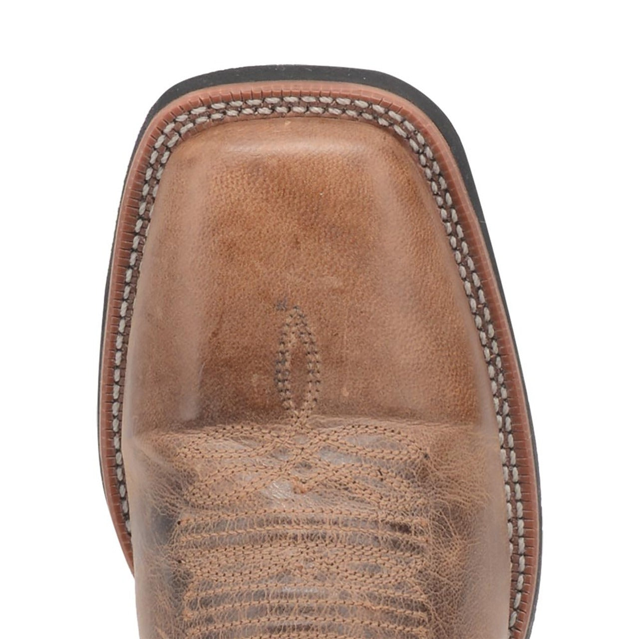 Laredo Montana Sand and Brown Leather Broad Square Toe Boots for Men - 8D