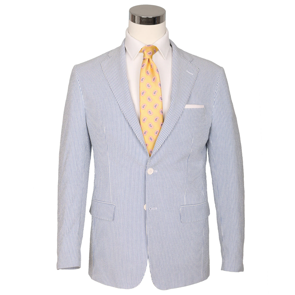 Seersucker Blazer - "Sapphire Blue" Seersucker Sport Coat Sapphire Blue Seersucker Stretch Sport Coat
