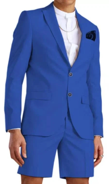 38 Mens Short Pants Suit Set Mens Royal Blue Suit For Men
