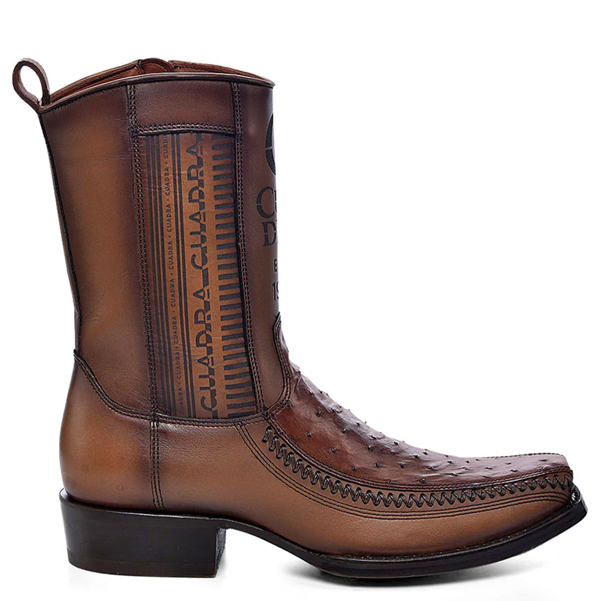 Honey Ostrich Zipper Boot - EE