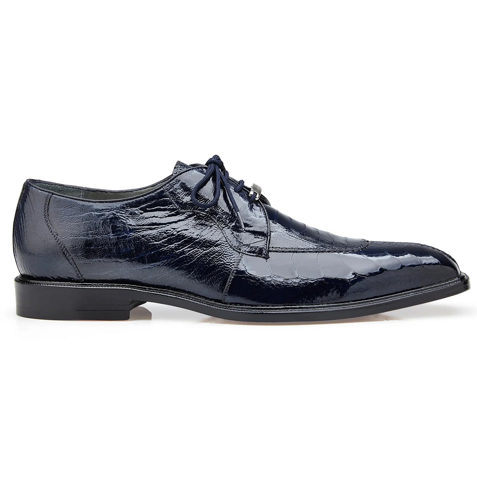 Men's Belvedere Chapo Hornback Caiman Crocodile Dress Shoe in Black - 10-M
